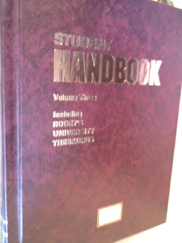 Student Handbook Volume Three, Including Roget'... B001TLVR7Y Book Cover