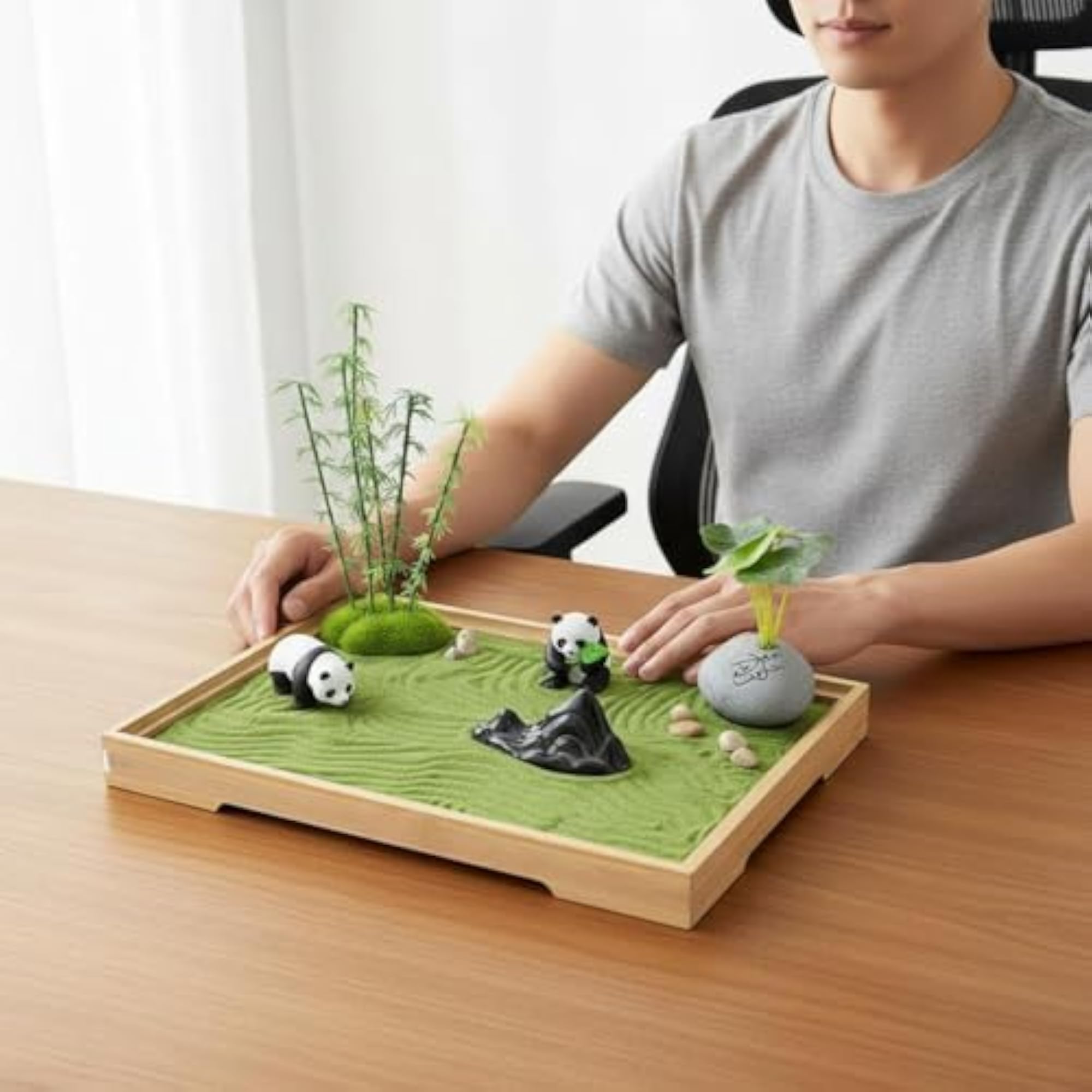 Compact Panda Sand Tray Decor Tabletop Decoration