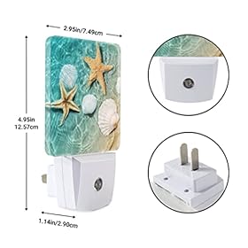 Seashell Starfish Beach Seaside Night Light Plug in LED Lamp Acrylic Glass Decor Night Lights Plug into Wall with… 41+Am99oZIL. SS280