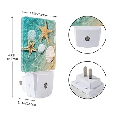 Seashell Starfish Beach Seaside Night Light Plug in LED Lamp Acrylic Glass Decor Night Lights Plug into Wall with… 41+Am99oZIL. SS400