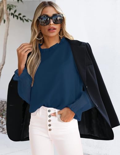 Image of Aifer Womens Blouses Dressy Casual Business Work Shirts Mock Neck Tops