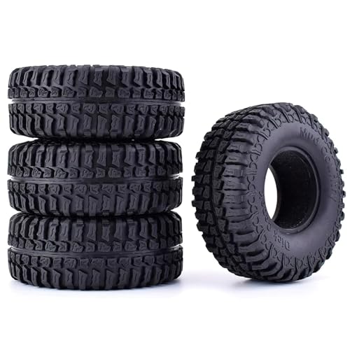 KINGCOO RC Auto Reifen, 4PCS RC Crawler Reifen Gummi 1.9 Zoll Felgen Radreifen für 1:10 RC Rock Crawler Auto Teile für Axial SCX10 D90 TF2 TRX4 Tamiya Redcat Gen8 (100MM)