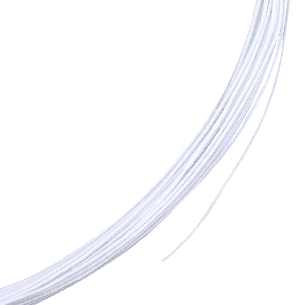 CABODYALS 20M 1mm White Cotton Covered Stem Floral Wire Thread 18 Gauge with Iron Stems Cloth Wrapped Wires Inside Metal Cord Millinery String for Sewing Making Accessories Supplies Brim Diy Craft
