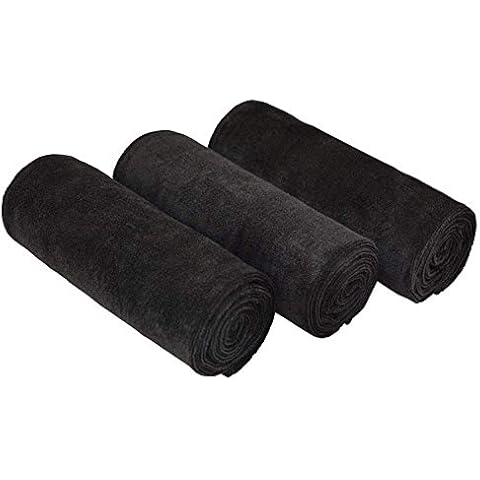 MAYOUTH Microfibre Sports Towels Fast Drying & Absorbent Gym Towel Workout Sweat Towels for Gym Fitness,Yoga, Camping 3-Pack 40cm X80cm (black 3-pack, 40cm X 80cm) Cover