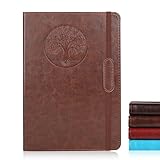 AZUREAL Journal for Women Men, Lined Journaling Notebooks A5 5.7X 8.3 in, Hardcover Leather Journal Diary 160 Pages, Journals for Writing, Travel, Business, Home & School (Brown)