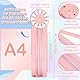 12-in-1-Papierschneider, Rotationskanten-Schneidewerkzeug für Bastelpapier, Sammelalbum, Foto, Postkarte, A4-A5-Papier, mit 12 Schnittarten, multifunktionales Papierbastelwerkzeug (Pink)