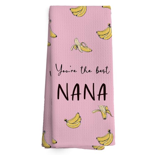 TAEDIN Nana Gifts Banana Pink Kitchen Towels for Grandma 16x24 Inches