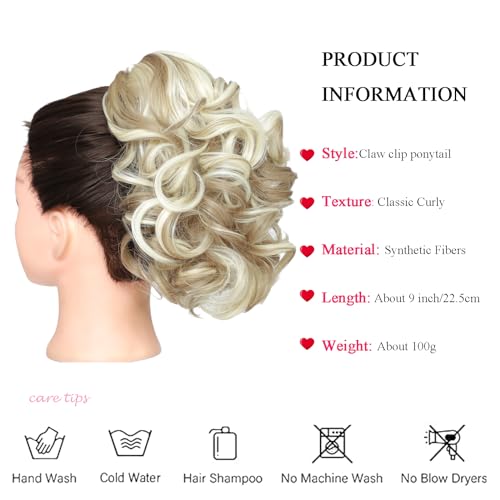 25cm Wavy Claw Clip on Ponytail Hair Extensions - Image 2