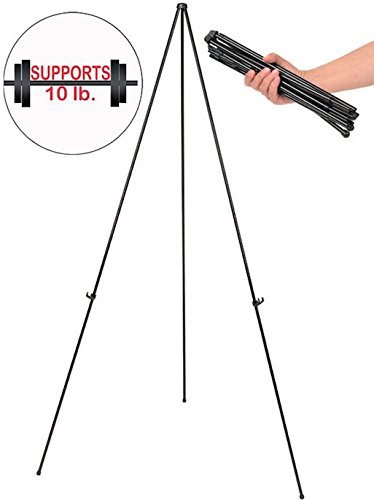 Mastervision Instant Easel, 61.5" High, Black, Steel, Lightweight #TOP4