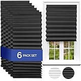 Temposhade Thermal Blackout Temporary Blinds - 6 Pack (110g sqm) | 91.4cm Wider Blind, Easy Stick Up & No Screws | Home Temporary Paper Pleated Blind | Black