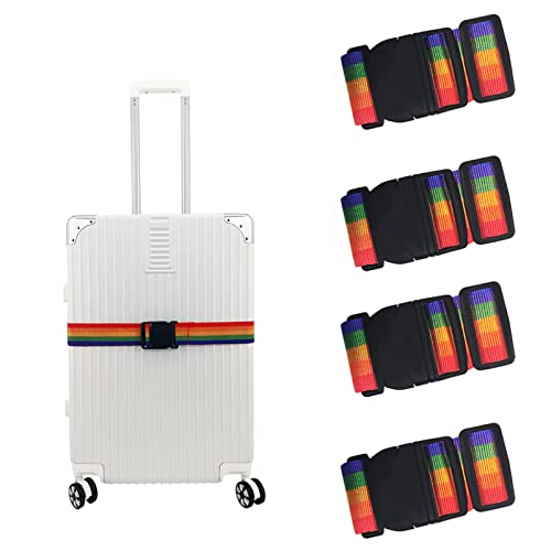 Sangles à Bagages pour valises, 4 Packs de Sangles à Bagages, Ceintures à Bagages réglables Sangles d'emballage Accessoires de Voyage Cover