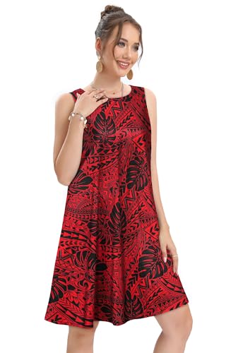 Image of elescat Women's Summer Dresses 2026 Beach Casual Sleeveless Floral Print Tank Loose Sundress with Pocket