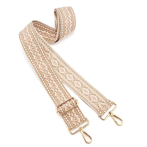 Image of Wide Shoulder Strap Adjustable Replacement Belt Guitar Style Crossbody Bag Handbag Strap Multicolor Canvas Straps(Wide:2in)(Color15)