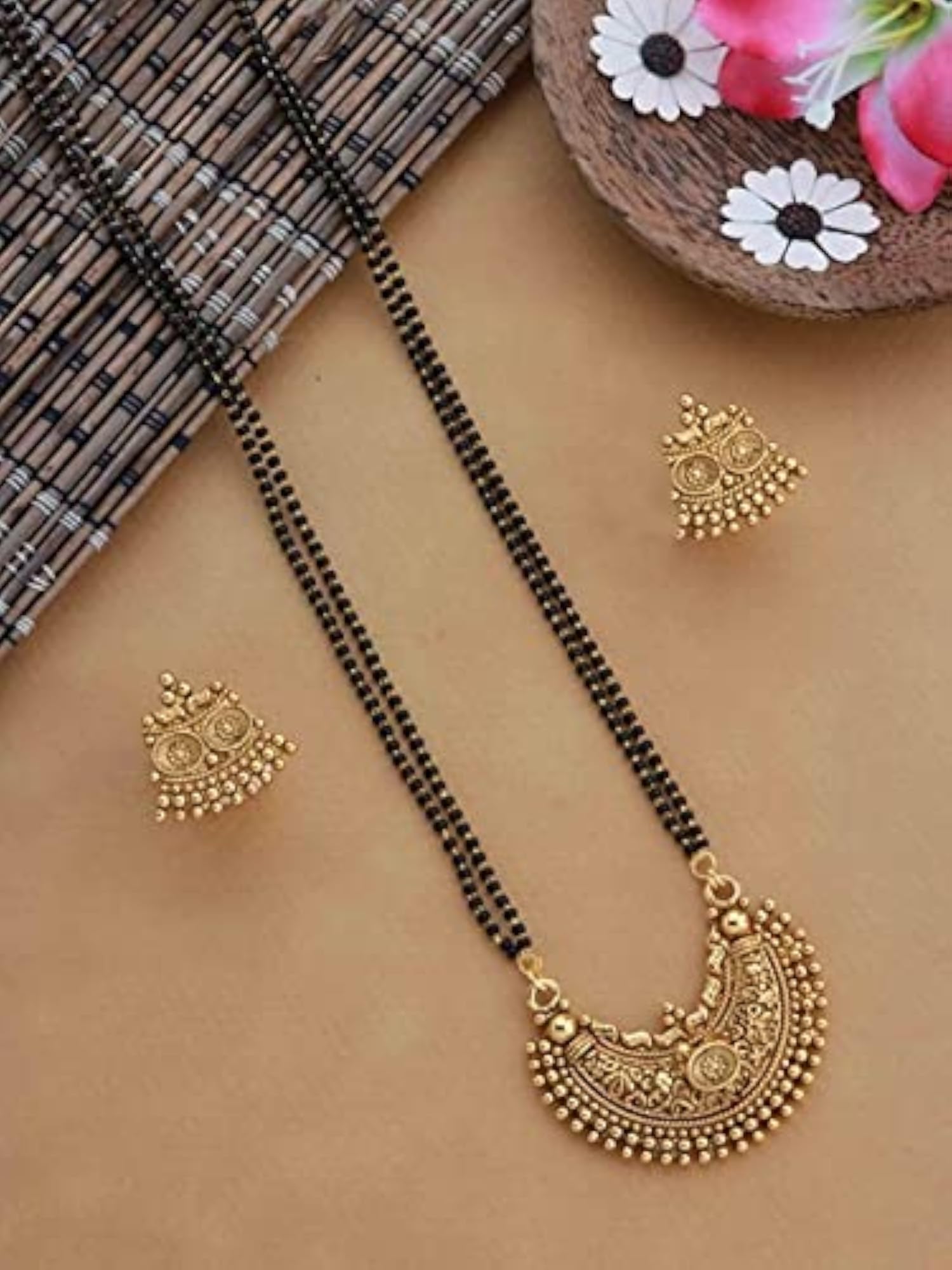 Traditional Beads Long One Gram Gold Mangalsutra