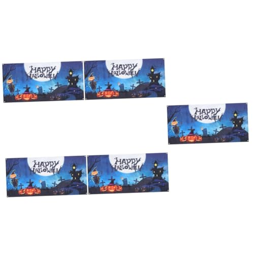 5pezzi Striscione Decorativo Di Halloween Con Zucche Sfondo Fotografico Per Feste Facile Da Appendere Per Decorazioni Di