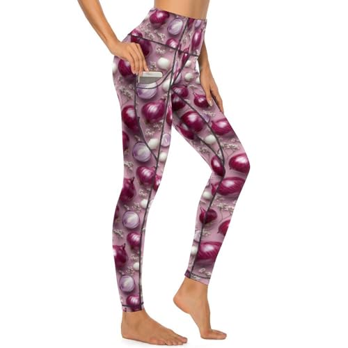 Legging oignon taille haute pour femme avec poches latérales et tissu extensible