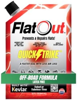 FlatOut Flat Out QuickStrike Tire Sealant Off-Road Formula - Prevent Flat Tires, Seal Leaks, Contains Kevlar, 32-Ounce Bag