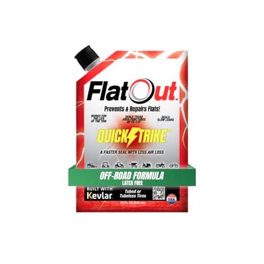 Flat Out QuickStrike Tire Sealant Off-Road Formula - Prevent Flat Tires, Seal Leaks, Contains Kevlar, 32-Ounce Bag