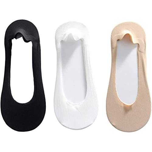 TODGAO Chaussettes en Soie de Glace Invisibles antidérapantes, Chaussettes en Soie de Glace Invisibles cachées, Chaussettes de Doublure en Soie de Glace, Chaussettes Invisibles (3 Pairs -B) Cover