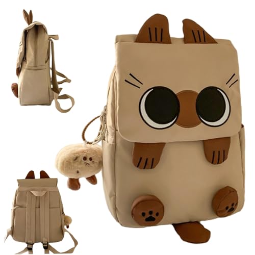 Cartoon Backpacks, Siamese Cat Cute Backpack with Chic Pendant Y2K Kawaii Large Capacity School Bag for Travel, Work, or Casual Outings4