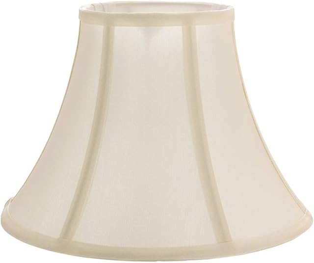 Traditionally Designed Empire Shaped 12 Inch Lamp Shade in Rich Silky Cream Cotton Fabric | 60w Max by Happy Homewares