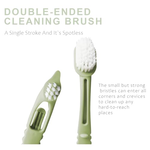 Bird Cage Cleaning Brush,Two Brush Heads,Long-Handled Tool for Cleaning Parrot Cages, Kennels, and Perches,Removes Poop and Keeps Bird Cages Fresh,Essential Bird Cage Accessory