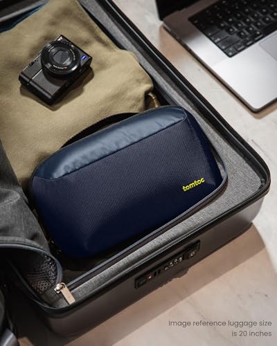 Image of tomtoc Electronic Organizer Accessory Tech Pouch for MacBook Charger, Cables, Power Bank, Hard Drive, Cords, Water-Resistant Storage Bag with Removable Card Slots for USB Adapter, Memory Card, Black
