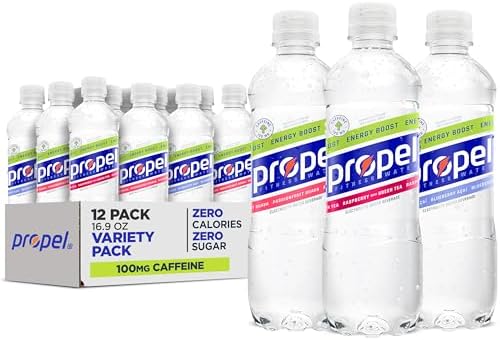 Propel Energy Boost Water, 3 Flavor Variety, 16.9 fl oz Bottles, (12 Pack)
