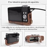Rieibi Vintage Skórzany futerał na aparat DSLR Canon PowerShot G7X G7X Mark II G7X Mark II G7X Mark III G7X Mark III G7X Mark III, pasek ochronny pokrowiec, Brązowy, Vintage