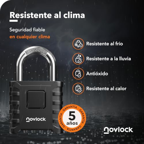 Miniatura 3 de Candados De Combinación Resistentes A La Intemperie, Grande Y Robustos Para Exteriores : Portones, Vallas, Cobertizos, Garajes, Trasteror, Puertas, Armoires, Taquillas Pack De 1, Negro