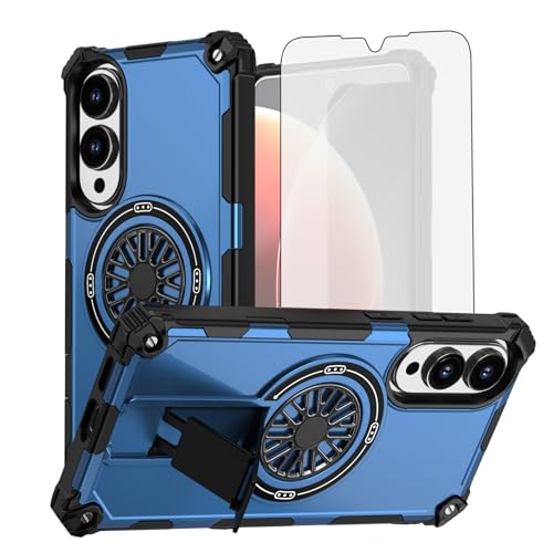 Coque Samsung S25 Edge antichoc Asuwish bleue avec verre trempé intégrée