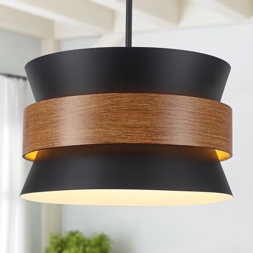 Yarlkav 5 Light Large Farmhouse Chandelier, Black Vintage Industrial Light Fixture, Rustic Round Coastal Pendant Light Adjustable Hanging for Dining Room Living Room Kitchen Island Foyer Hallway