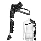 renvena Retro Leather Arm Warmer Armor Shrug Shawl Cape Wraps Top Jacket Medieval Knight Steampunk Accessories Black One Size