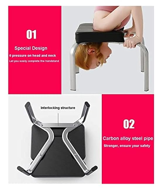 Yoga Headstand Bench Inversion Chair Upside Down Stool with Thick Cushion Multifunctional Indoor Sports Exercise Bench Fitness Equipment