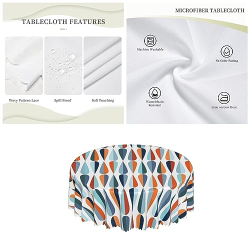 Nappe en polyester moderne du milieu du siècle ronde 150 cm - 4