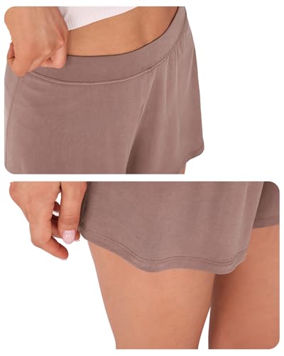 Image of ODODOS 2-Pack Ultra-Soft Modal Lounge Shorts for Women - Lightweight & Breathable Sleepwear, 3 inch Inseam