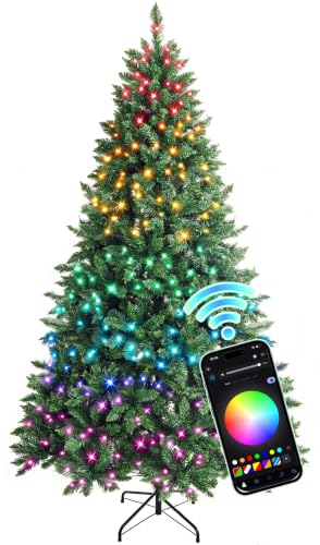 HOLLO STAR 6ft Prelit Christmas Tree, Multi-Color RGBW Lights,App Control - image 1
