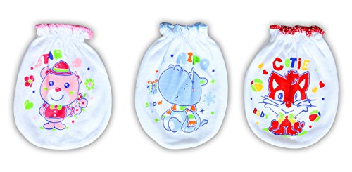 Baby Station Cartoon Printed Mittens Set of 3