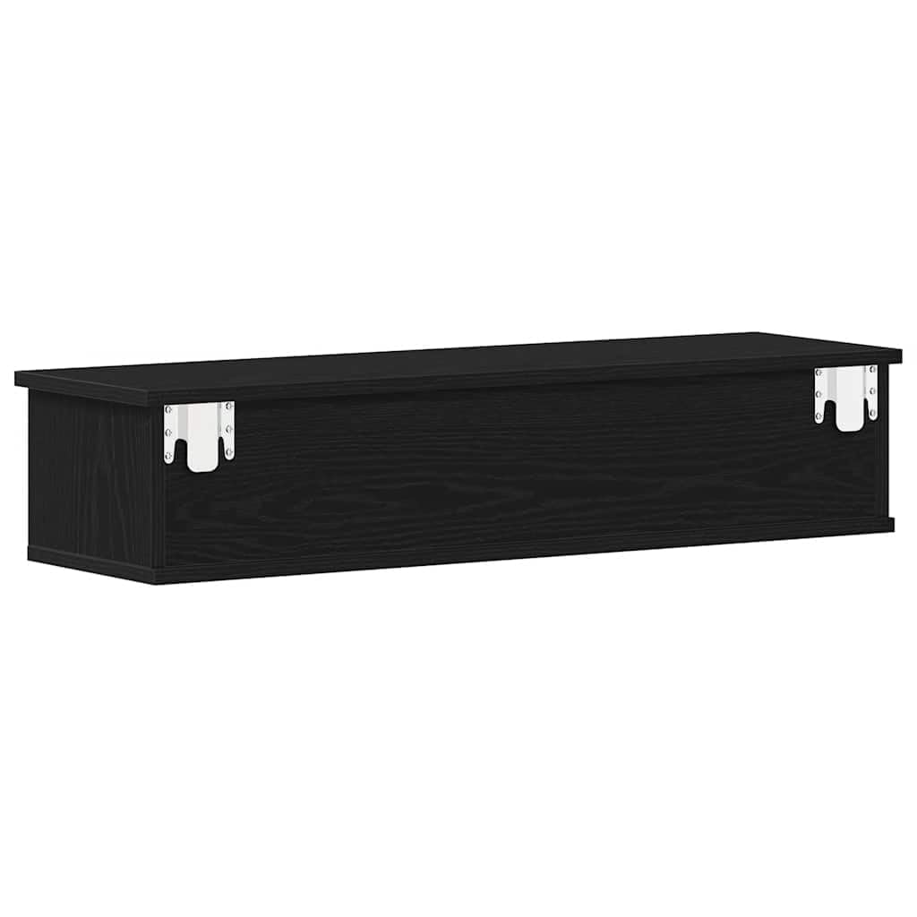 vidaXL Szafka ścienna, czarny dąb, 88x26x18,5 cm, szafka na TV, szafka wisząca, szafka z szufladami, szafki na TV, szafki wiszące, szafki z szufladami