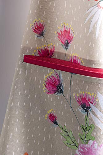 Maison D' Hermine Apron 100% Cotton 27.50"X31.50" 1 Piece Adjustable Neck Strap Cloth Apron With Center Pocket For Gifts, Women, Men, Chef & Bbq, Jardin D'ete - Fog - Spring/Summer #TOP4