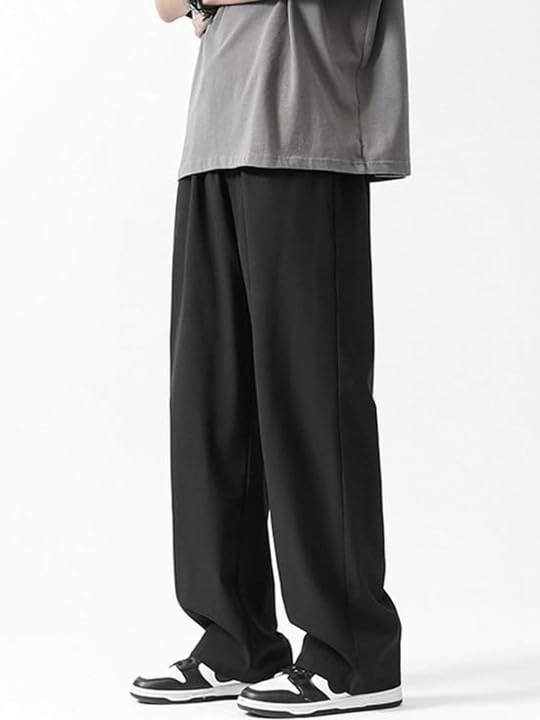 Image of You Forever Men's Relaxed Fit Track Straight Fits - High Waist Pants with Pockets for Sporty & Casual Look