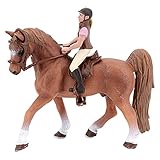 Tachiuwa Solid Plastic Animal Figure Toy Miniature Horse with Rider Figurine Statue