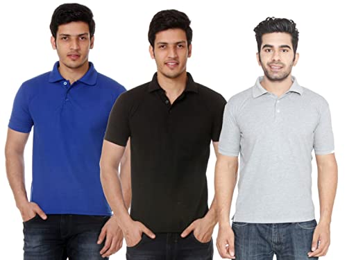 Image of Amazon Brand - Nora Nico Men's Cotton Pique Half Sleeves Solid Polo T Shirts-Pack of 3