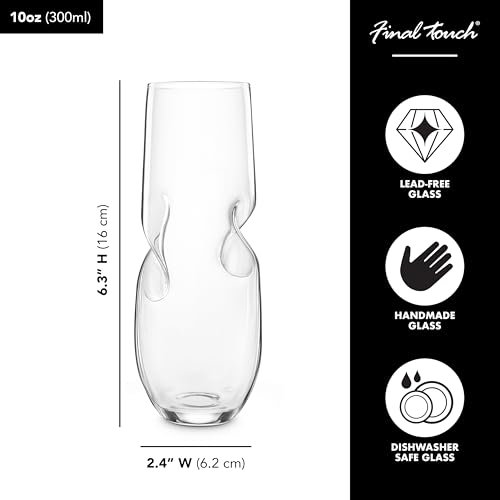 Copas de vino espumoso con diseño elegante de burbujas set de cristalería fina stemless 8
