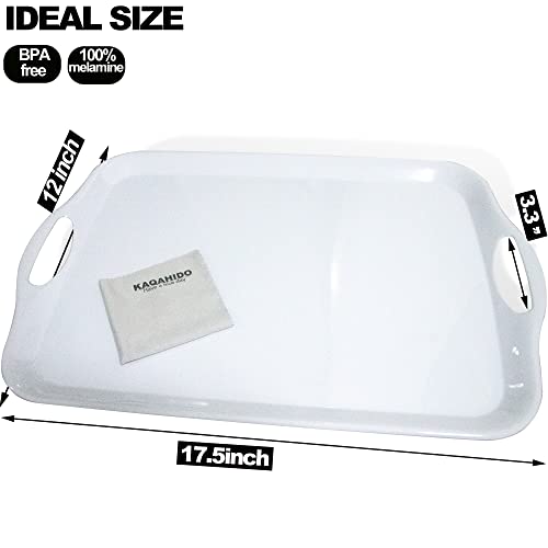 Kaqahido Large Melamine Serving Trays For Eating, 17.5’’ X 12’’ Serving Platter thumb #1