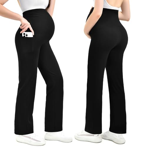 Leafigure Maternity Wide Leg Pants with Pockets - image 2