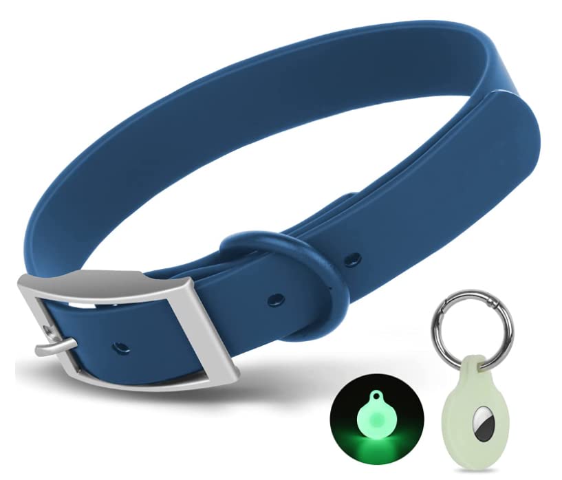 Cosyhome Adjustable Dog Collar with Airtag Holder: Durable Dog Collars, Soft Rubber Coated Webbing