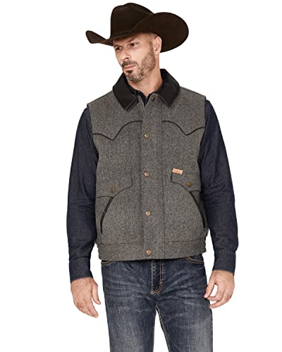 Panhandle Powder River Outfitters Men's Charcoal Heather Holbrook Wool Vest