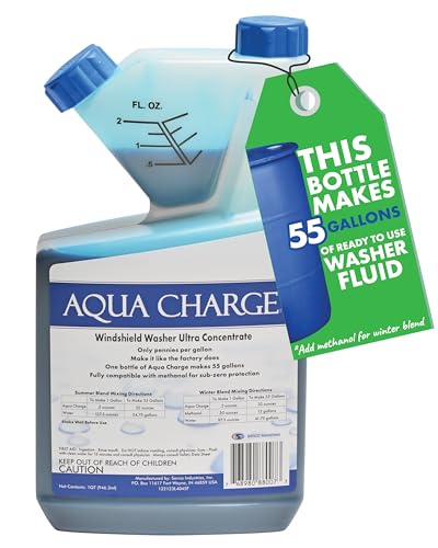 Sanco Industries Aqua Charge - Windshield Washer Fluid Ultra Concentrate, 1 Bottle Makes 55 Gallons - 32 Ounces