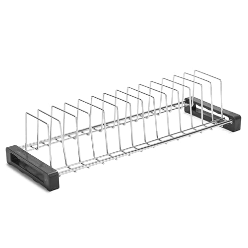 Image of Stainless Steel Small Plate Rack for Kitchen | 14 Slots Dish & Plate Stand | Space Saving Countertop Organizer | Rust-Resistant Dish Holder with Stable Base (45.5 x 16 x 10.5 cm) (Pack of 1)